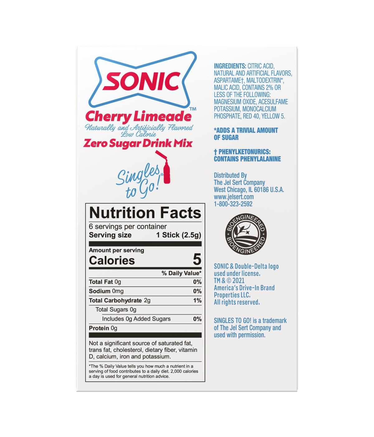 Sonic Singles-To-Go Sugar Free Drink Mix – Cherry Limeade; image 3 of 4