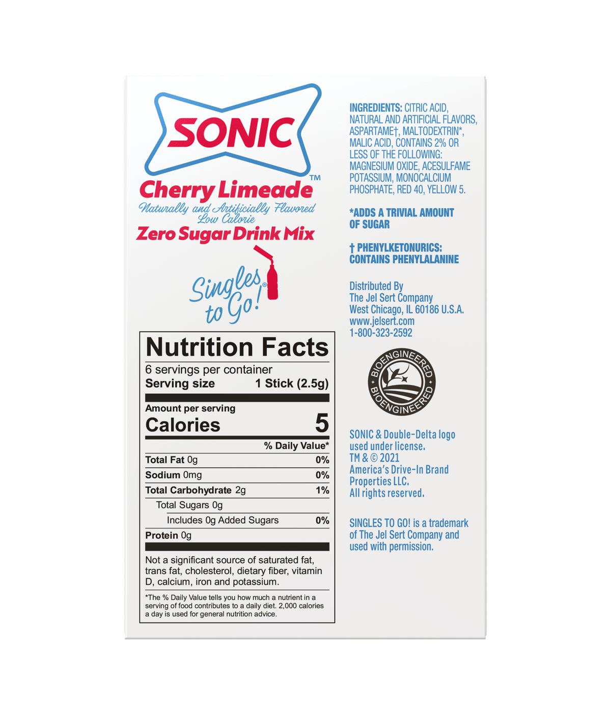 Sonic Singles-To-Go Sugar Free Drink Mix – Cherry Limeade; image 4 of 4