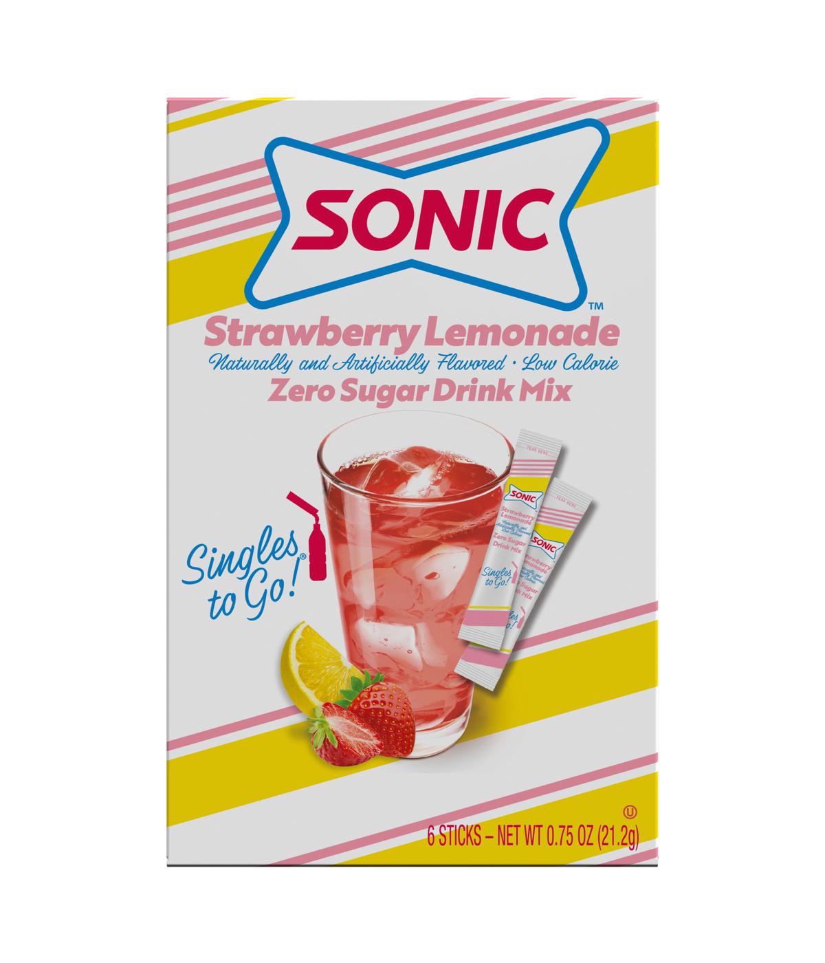 Sonic Singles-To-Go Sugar Free Drink Mix – Strawberry Lemonade; image 1 of 4