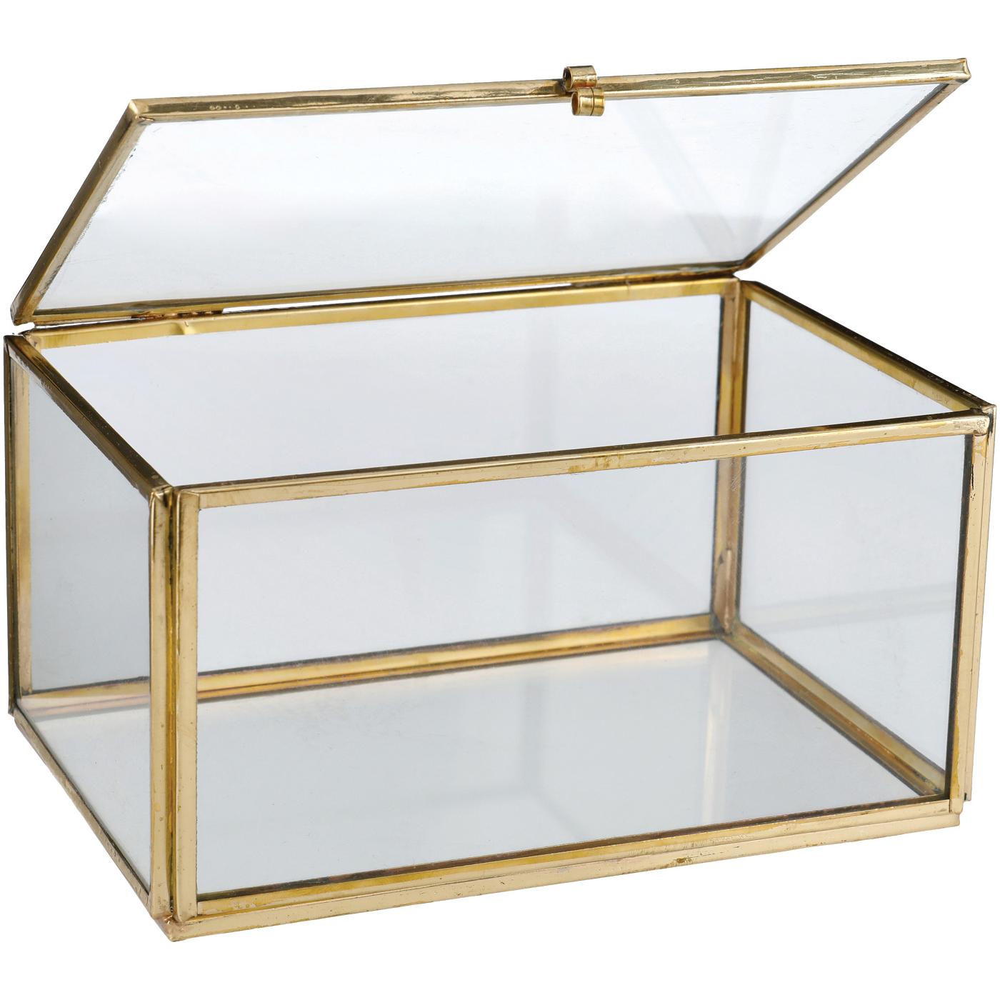 Haven + Key Glass Jewelry Box with Golden Trim; image 2 of 2