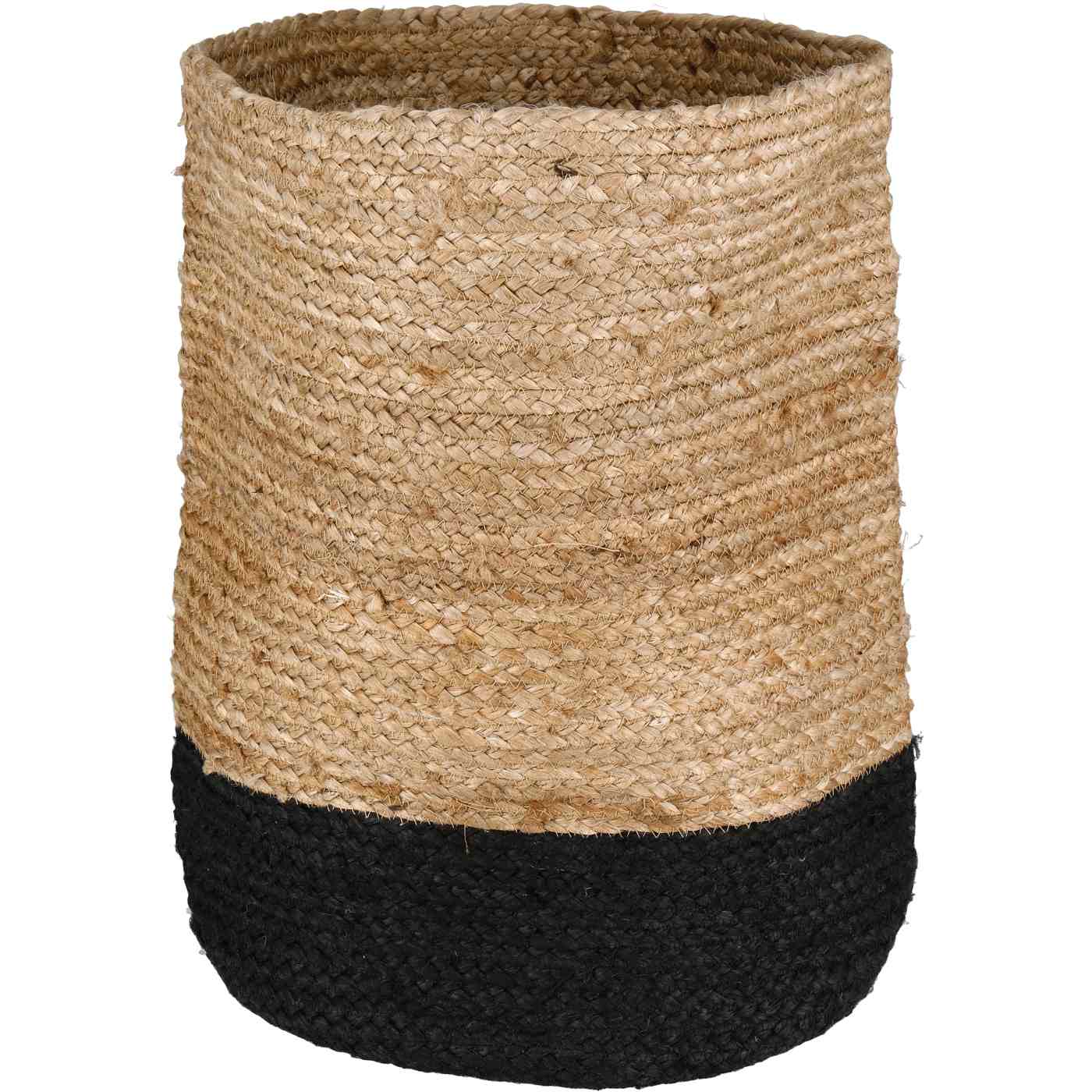 Haven + Key Woven Jute Basket with Black Bottom; image 1 of 2