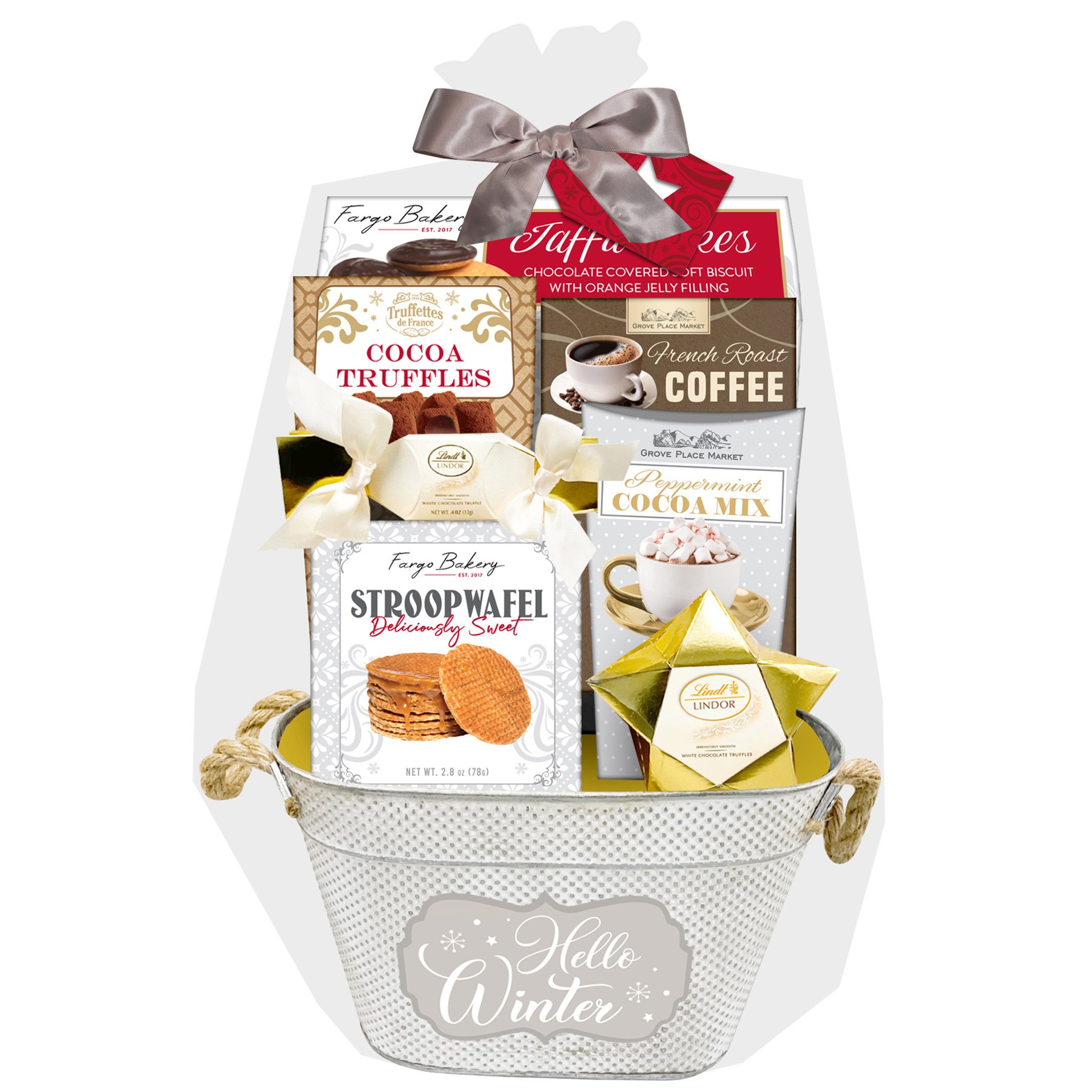 Marketplace Brands Hello Winter Holiday Tin Gift Basket Shop Gift
