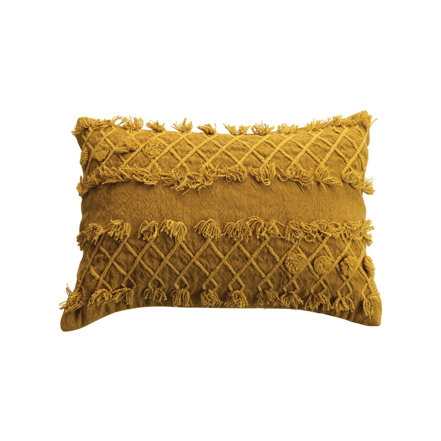 Creative CoOp Cotton Gold Lumbar Pillow Shop Pillows at HEB