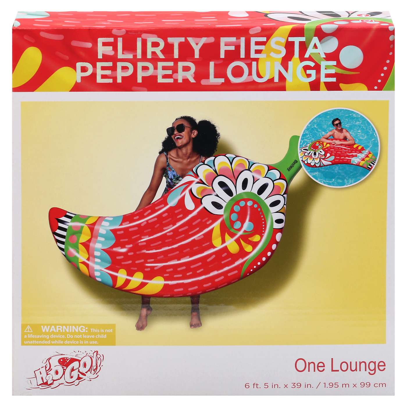 H2O Go! Flirty Fiesta Pepper Pool Lounge; image 1 of 4