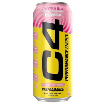 C4 Performance Zero Sugar Energy Drink - Strawberry Blast, 16 oz