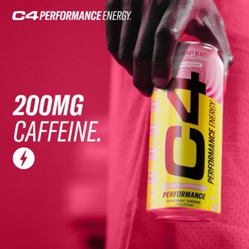 C4 Performance Zero Sugar Energy Drink - Strawberry Blast, 16 oz