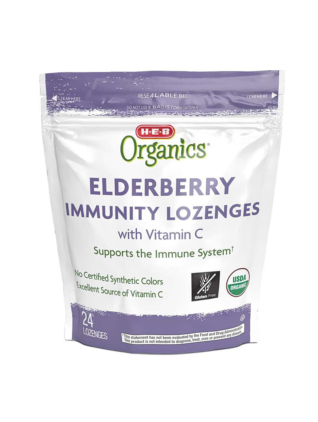 H-E-B Organics Elderberry Immunity Lozenges with Vitamin C; image 1 of 2