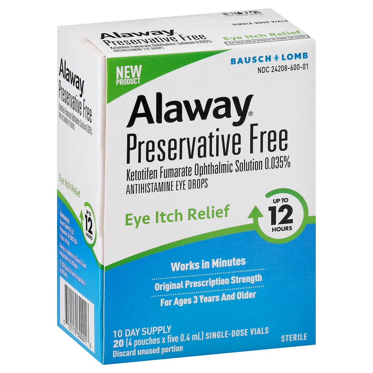 Alaway Antihistamine Eye Drops for Allergy Relief, 2 x 10 ml bottles