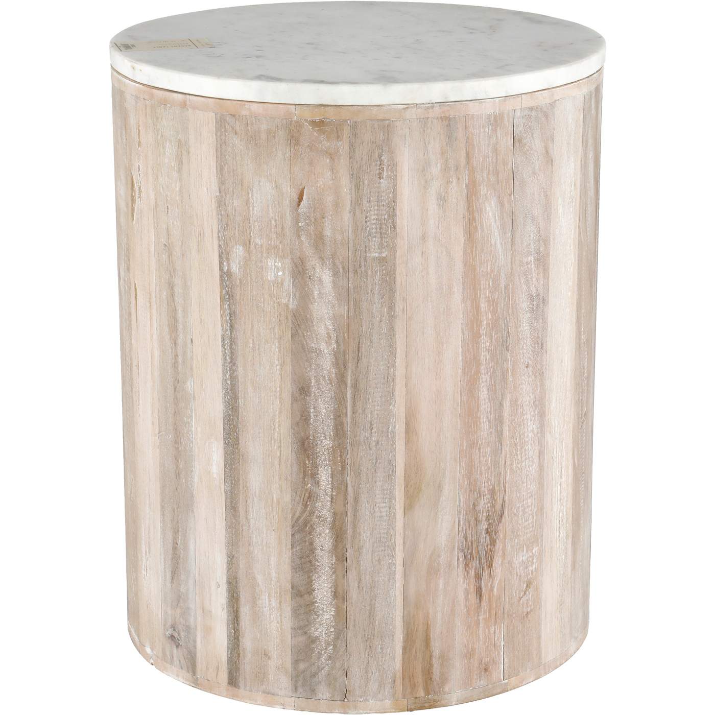 Haven + Key Wooden Accent Table with Marble Top; image 1 of 2