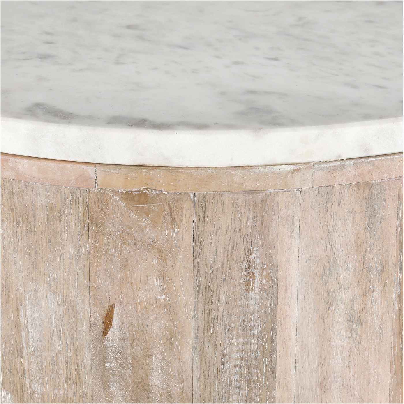 Haven + Key Wooden Accent Table with Marble Top; image 2 of 2