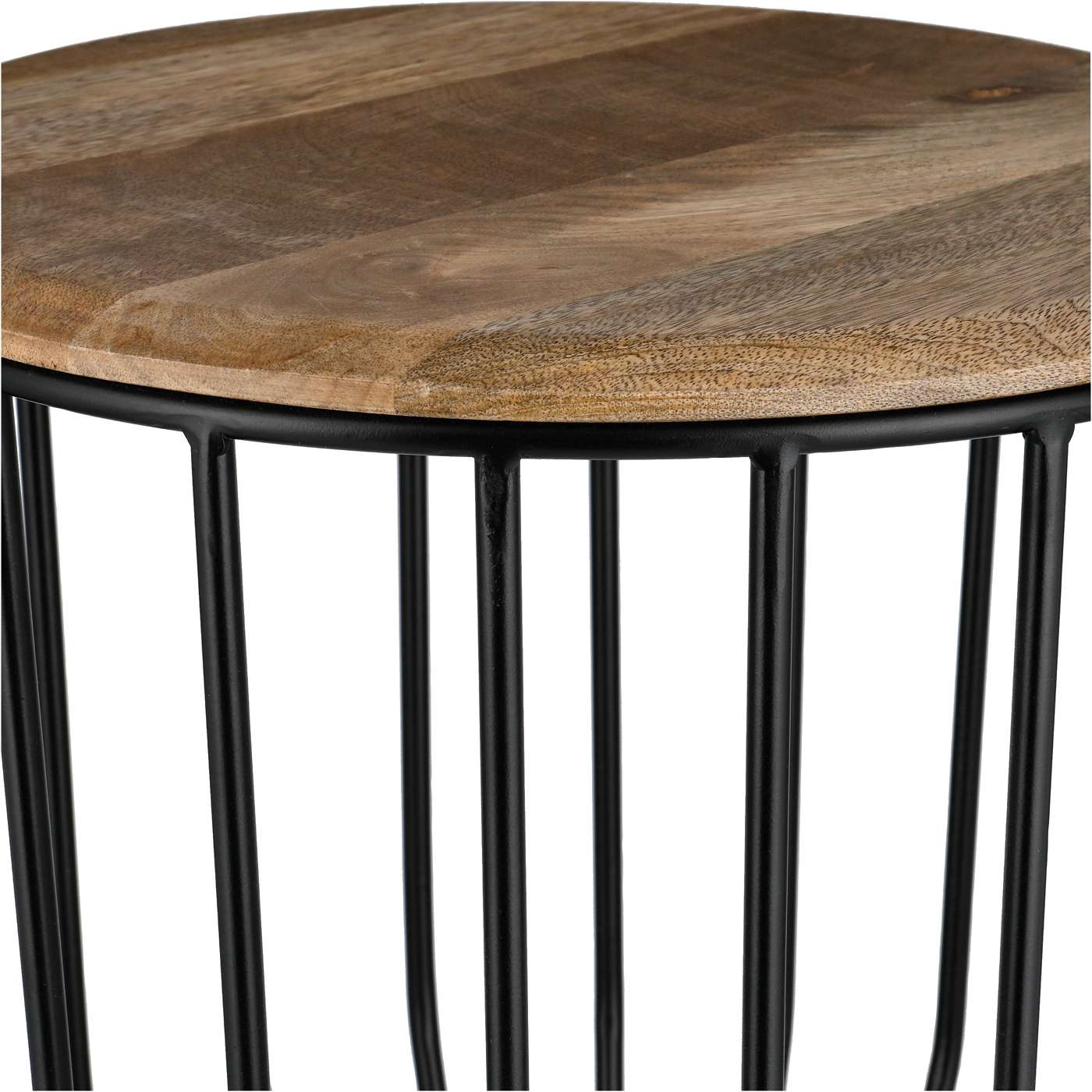 Haven + Key Metal Accent Table with Wooden Top; image 2 of 2