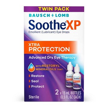 Bausch & Lomb SootheXP Xtra Protection Lubricant Eye Drops, 2 pk