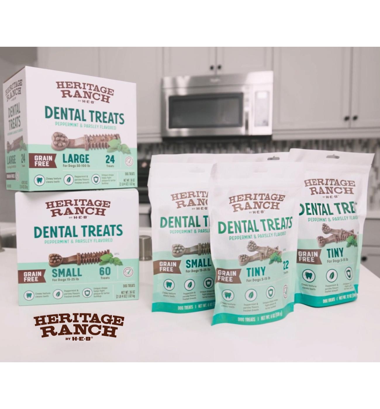 Heritage Ranch by H-E-B Grain Free Peppermint & Parsley Tiny Breed Dental Dog Treats; image 2 of 2