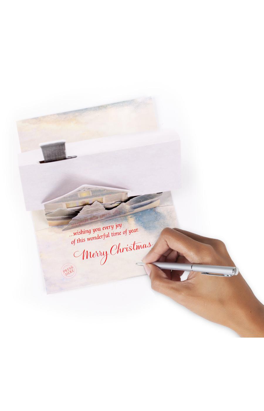 Hallmark Thomas Kinkade House Musical Christmas Pop Up Card with Lights ...
