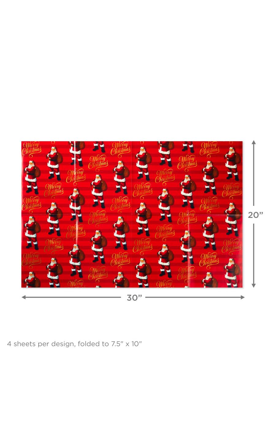 Hallmark Flat Christmas Wrapping Paper Sheets with Gift Tag Seals