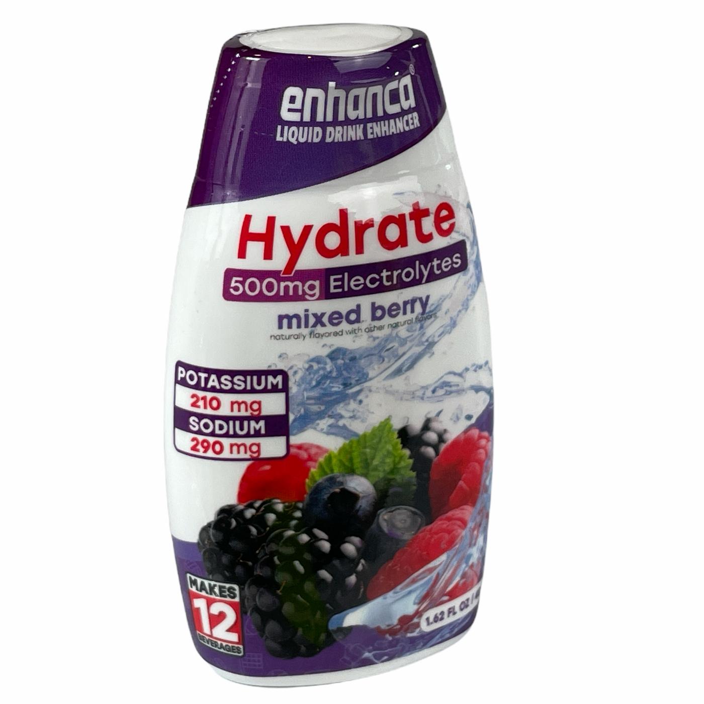 Enhanca Hydrate 500MG Electrolytes Mixed Berry Liquid Drink Enhancer; image 2 of 3