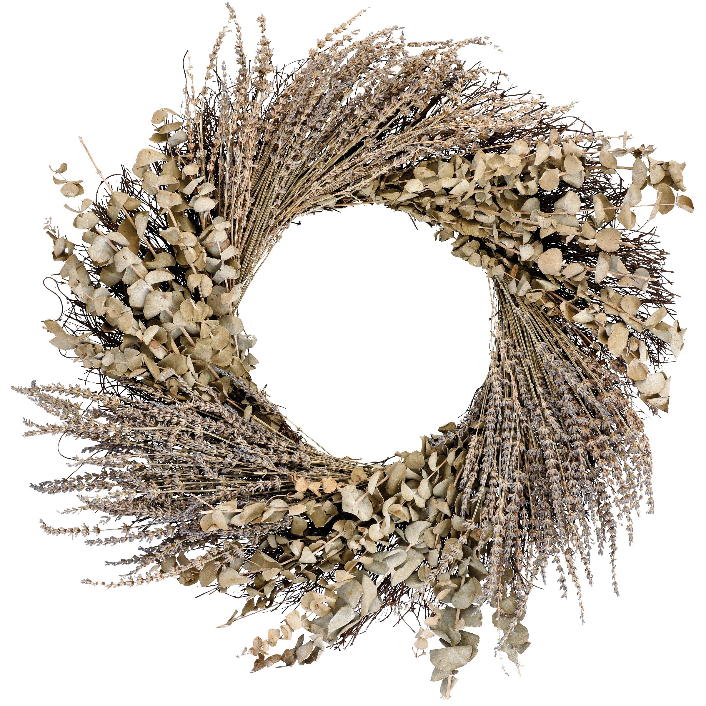 Haven + Key Botanical Dried Eucalyptus & Lavender Wreath - Natural ...