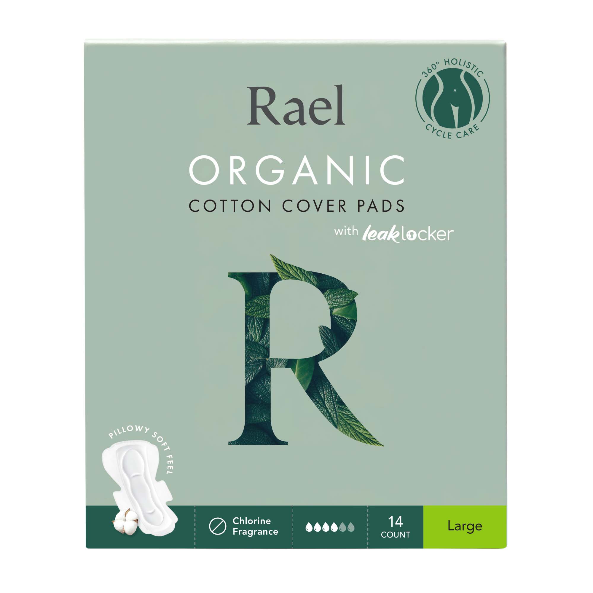 Rael Organic Cotton Cover Pads Large Shop Pads & liners at HEB