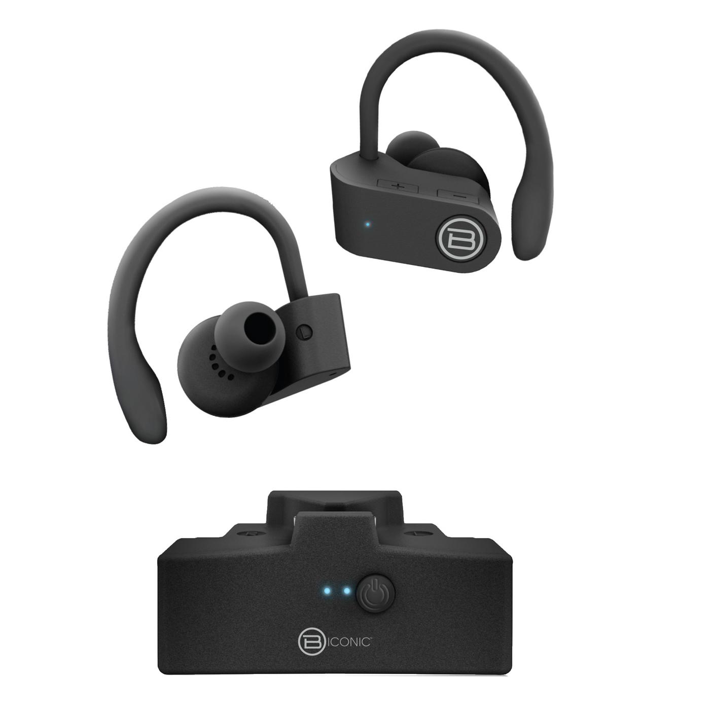 Biconic outlet bluetooth earbuds