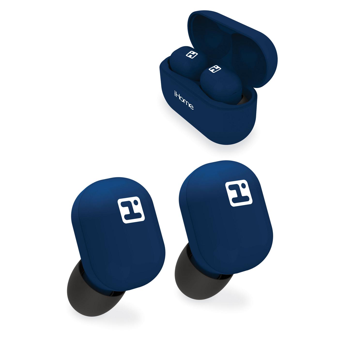 iHome Navy XT-10 True Wireless Touch Earbuds; image 1 of 2