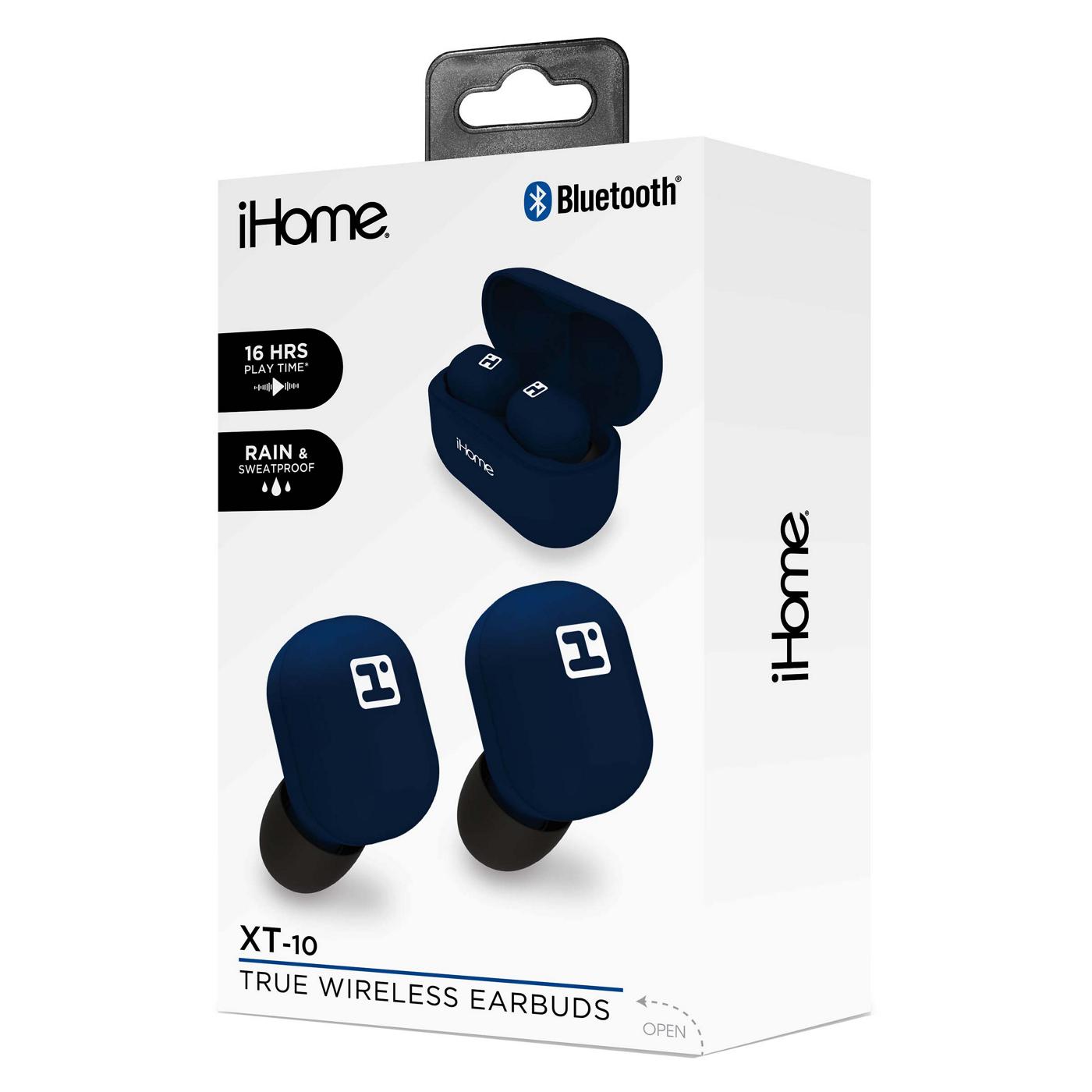 iHome Navy XT-10 True Wireless Touch Earbuds; image 2 of 2