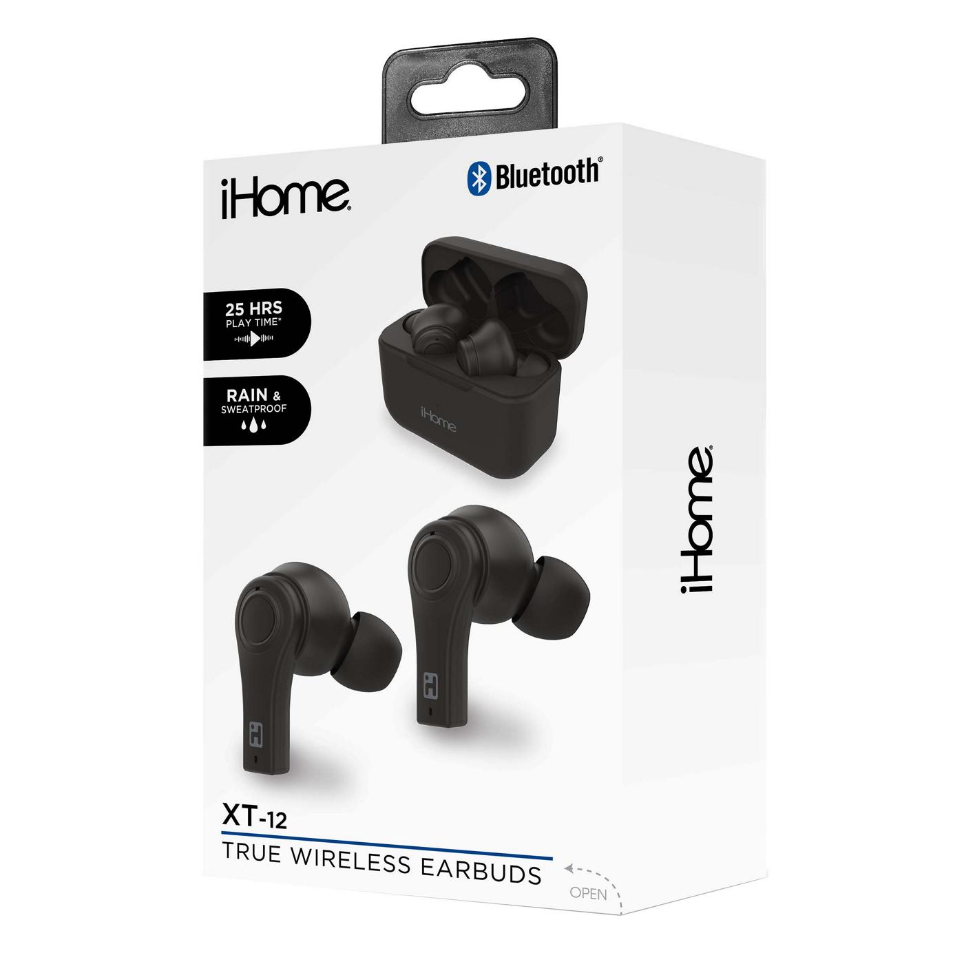 iHome True Wireless XT-12 Earbuds with Charging Case - Black