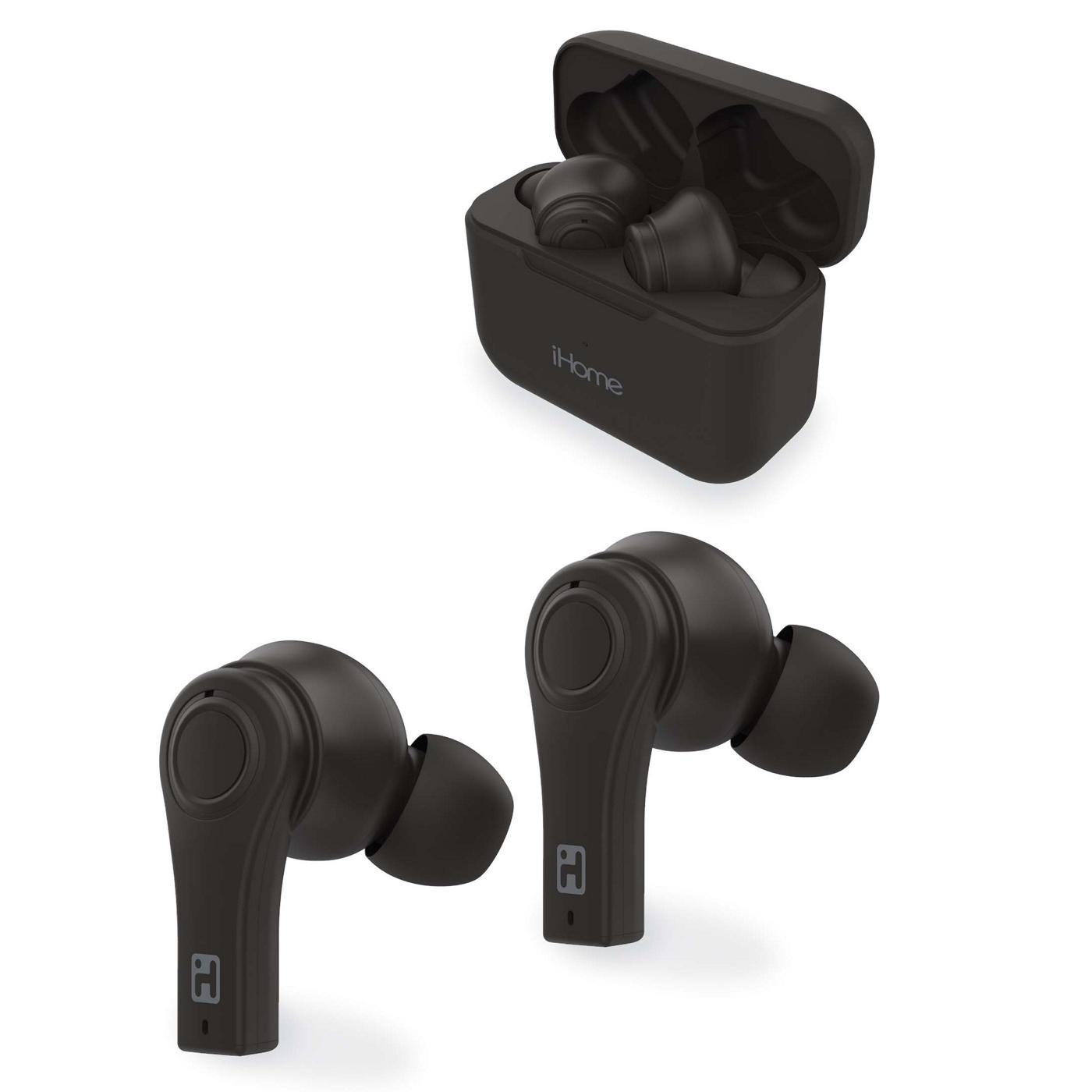 iHome True Wireless XT-12 Earbuds with Charging Case - Black; image 2 of 2