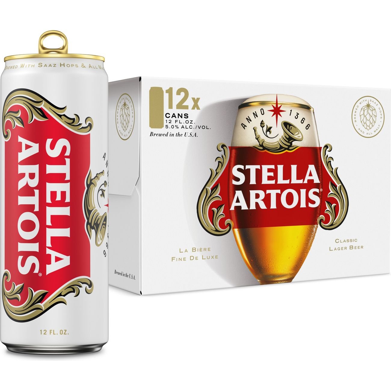 Stella Artois Blonde Lager 12 pk Cans, 12 oz