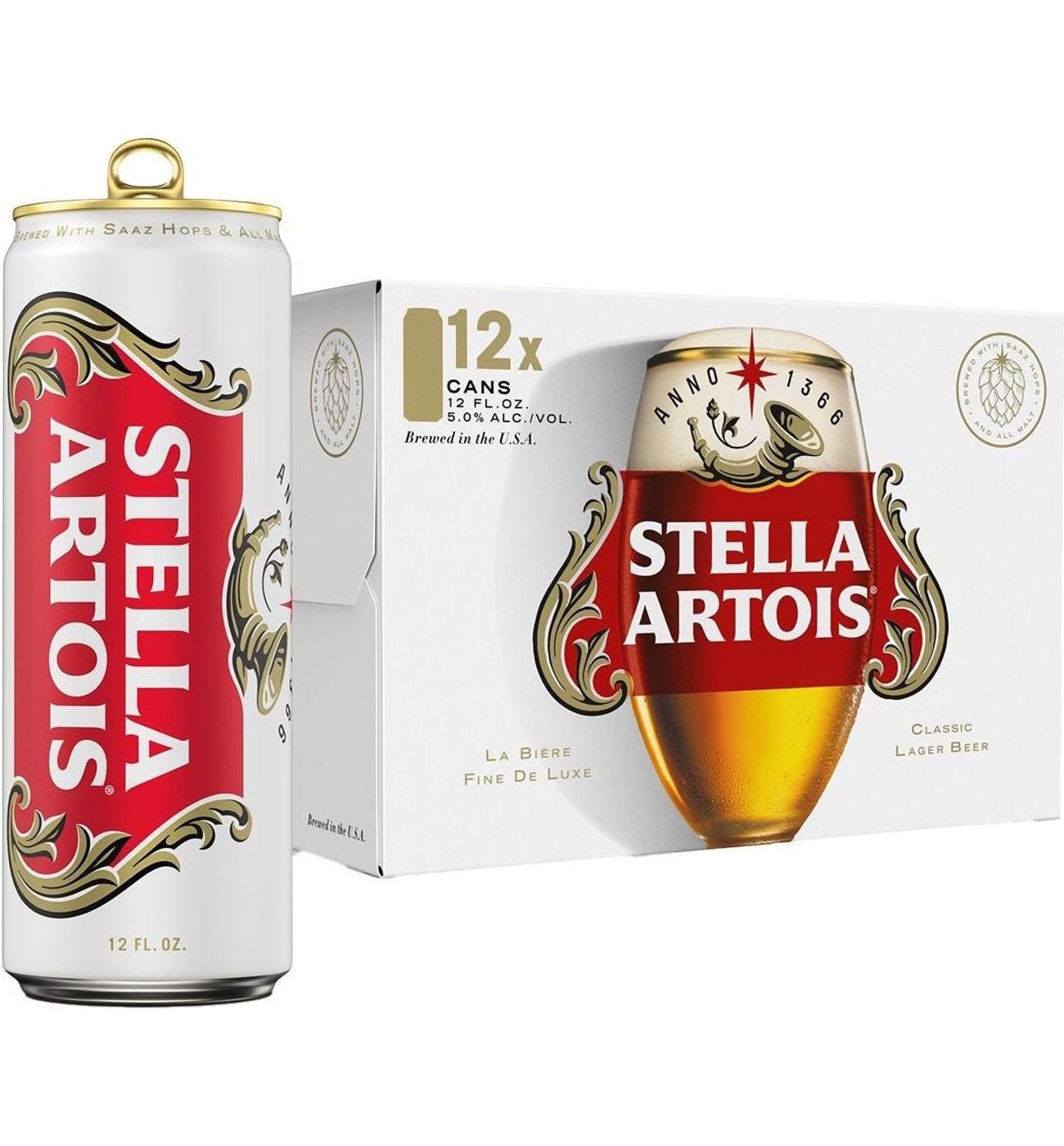 Stella Artois Blonde Lager 12 oz Cans; image 1 of 2