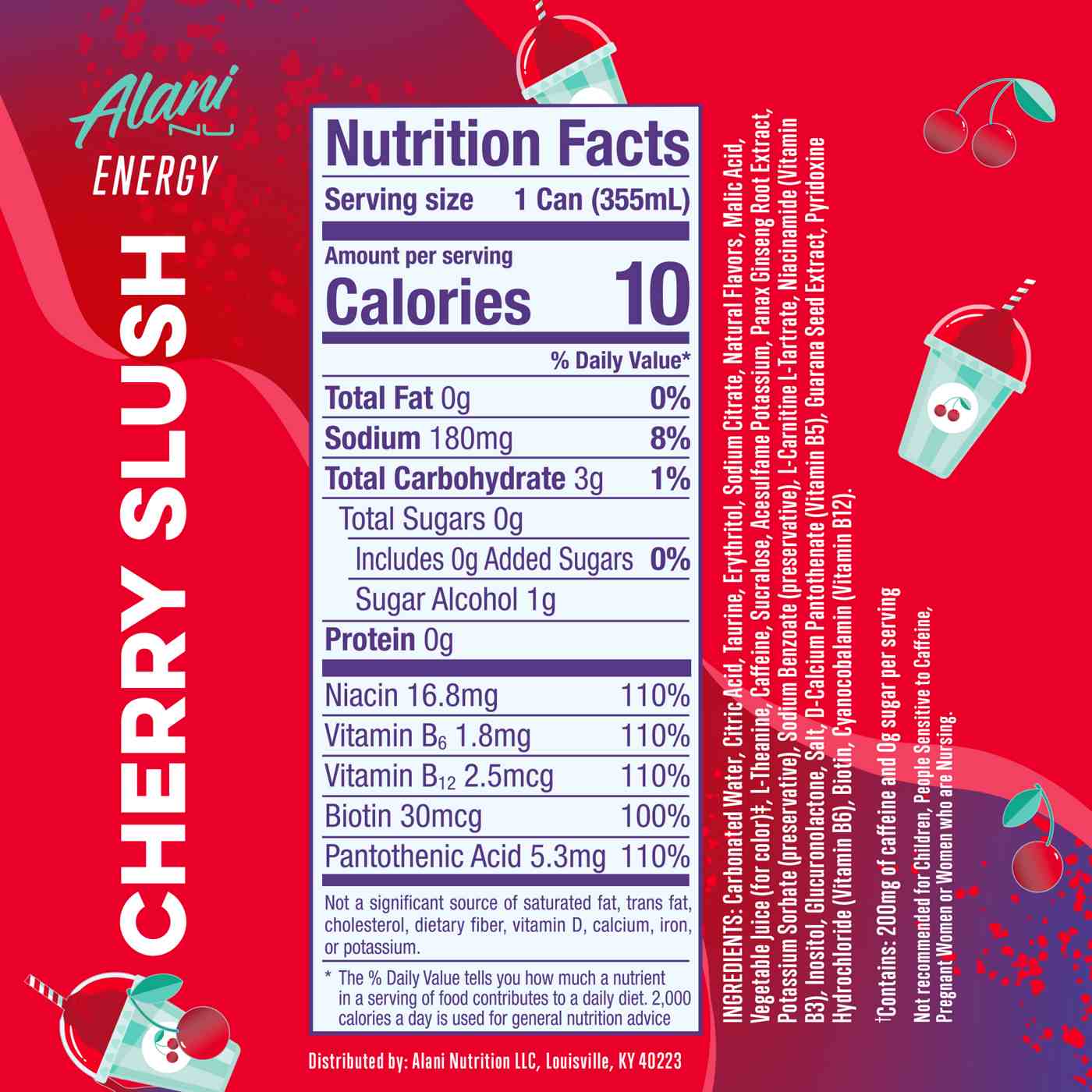 Alani Nu Zero Sugar Energy Drink - Cherry Slush; image 8 of 8