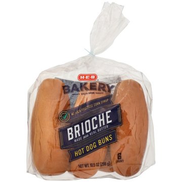 H-E-B Bakery Brioche Hot Dog Buns, 6 ct