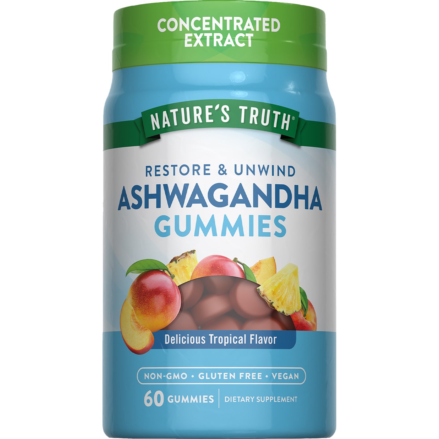 Nature's Truth Restore & Unwind Ashwagandha Gummies - Tropical, 60 ct