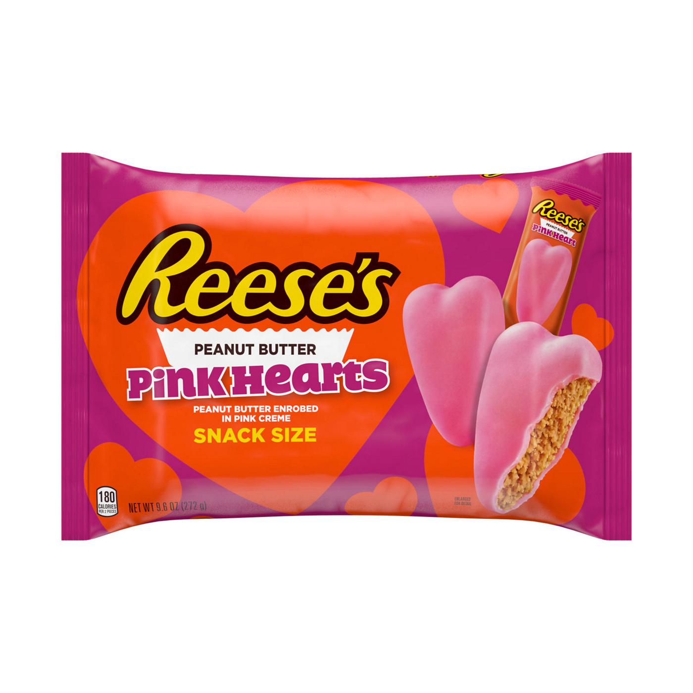 Reese's Peanut Butter Pink Hearts Snack Size Valentine's Candy; image 1 of 7