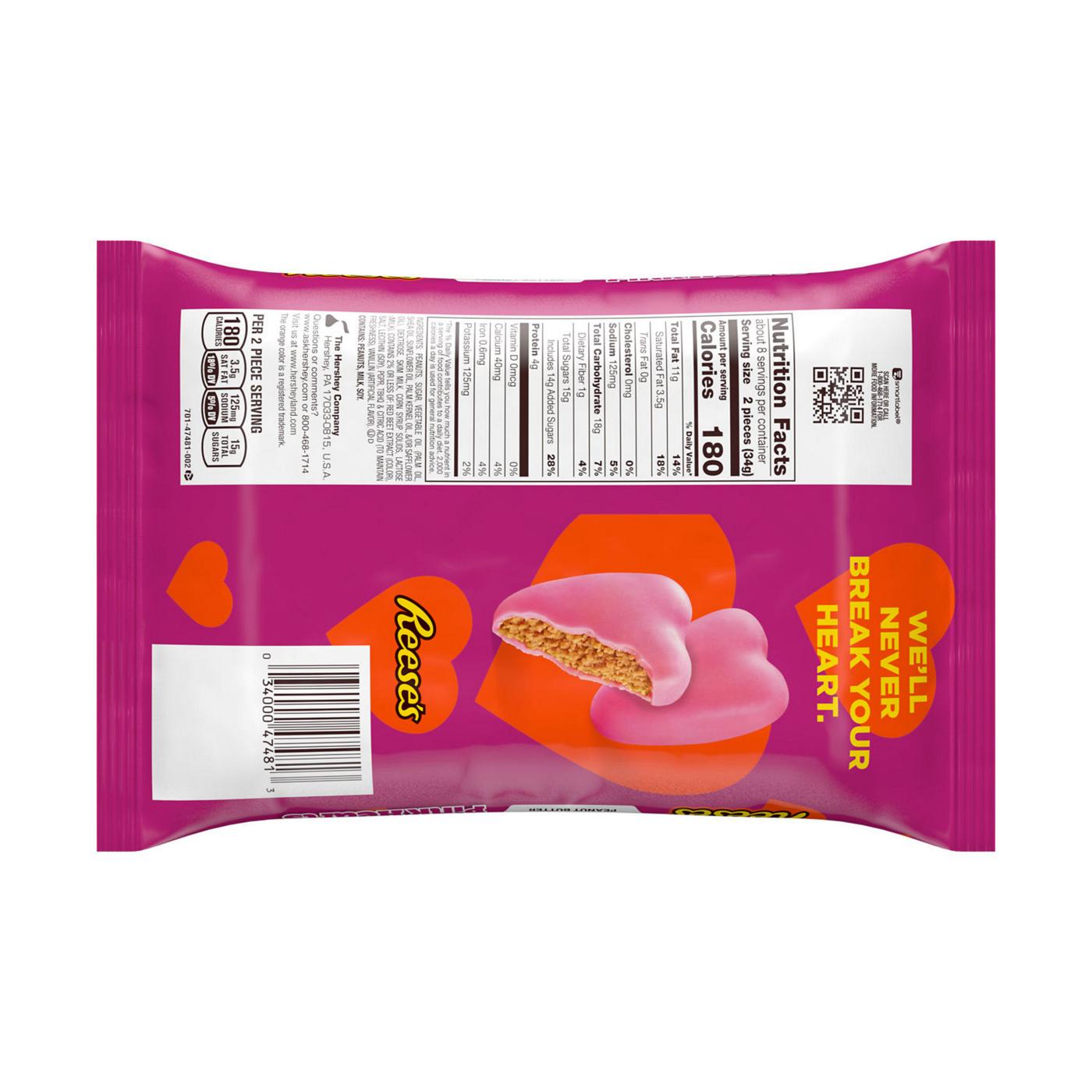 Reese's Peanut Butter Pink Hearts Snack Size Valentine's Candy; image 6 of 7