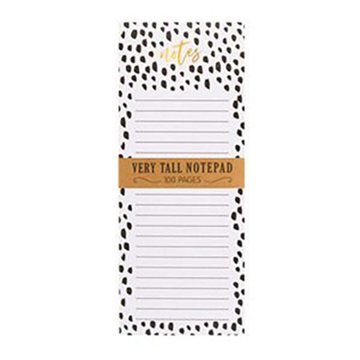 Eccolo Very Tall Magnetic Notepad - Black/White, 4" x 10"