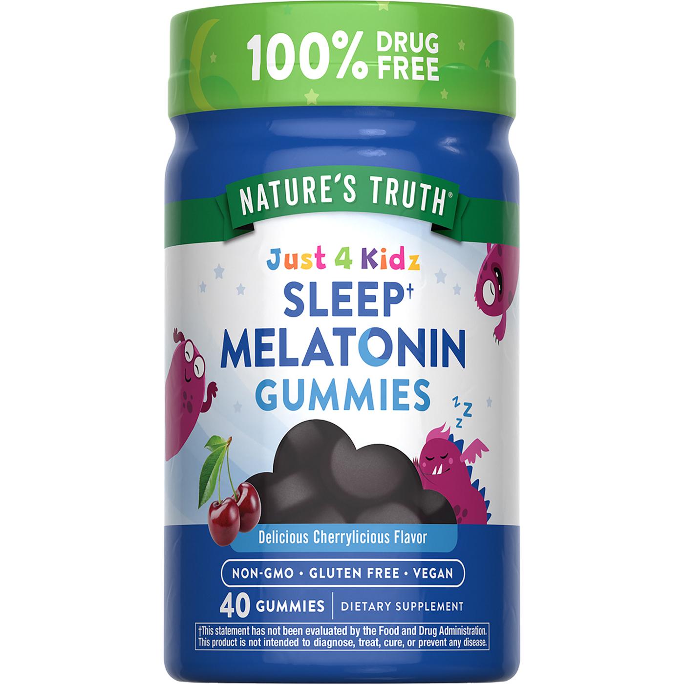 Nature's Truth Just 4 Kidz Sleep Melatonin Gummies - Cherry Flavor; image 1 of 4