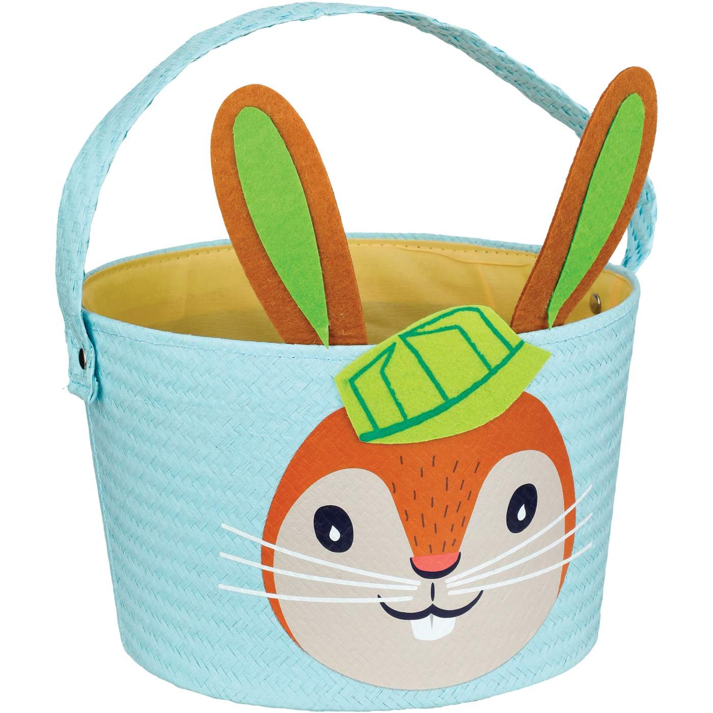 Destination Holiday Bunny Face Woven Easter Basket - Blue; image 1 of 2