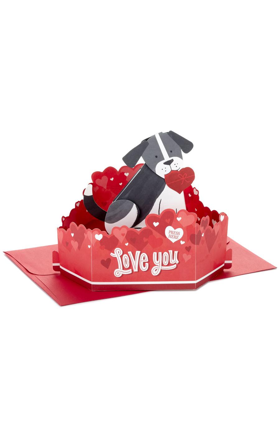 Hallmark Dog Paper Wonder Pop Up Valentine's Day Card with Sound & Motion - S4; image 1 of 6