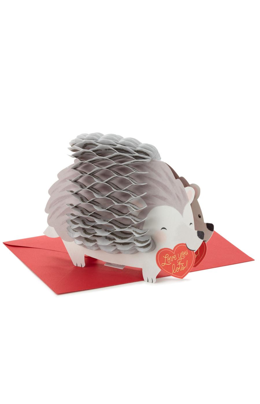 Hallmark Honeycomb Hedgehog Paper Wonder Pop Up Valentine's Day Card - S29; image 1 of 7