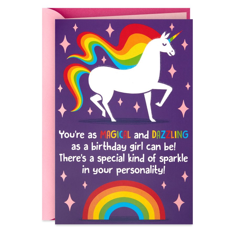Hallmark Geburtstagskarte Zum 1. Geburtstag – Rainbow And Cloud Design, Mit Folienprägung, Inkl. Umschlag, 20,2 X 13,8 Cm