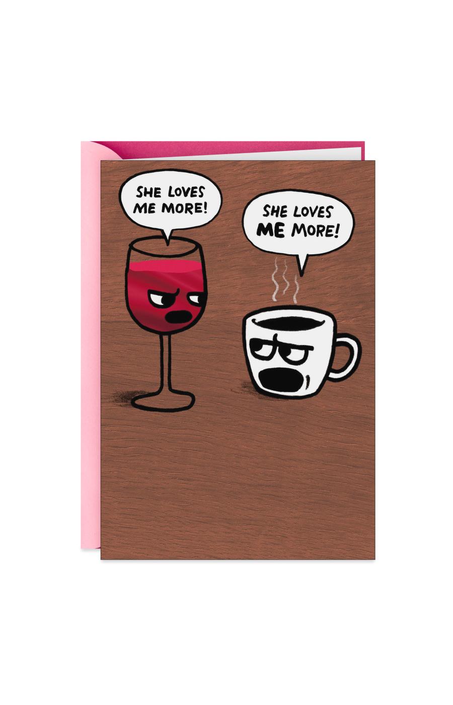 Hallmark Shoebox Wine and Coffee Funny Birthday Card for Her - E18; image 1 of 6