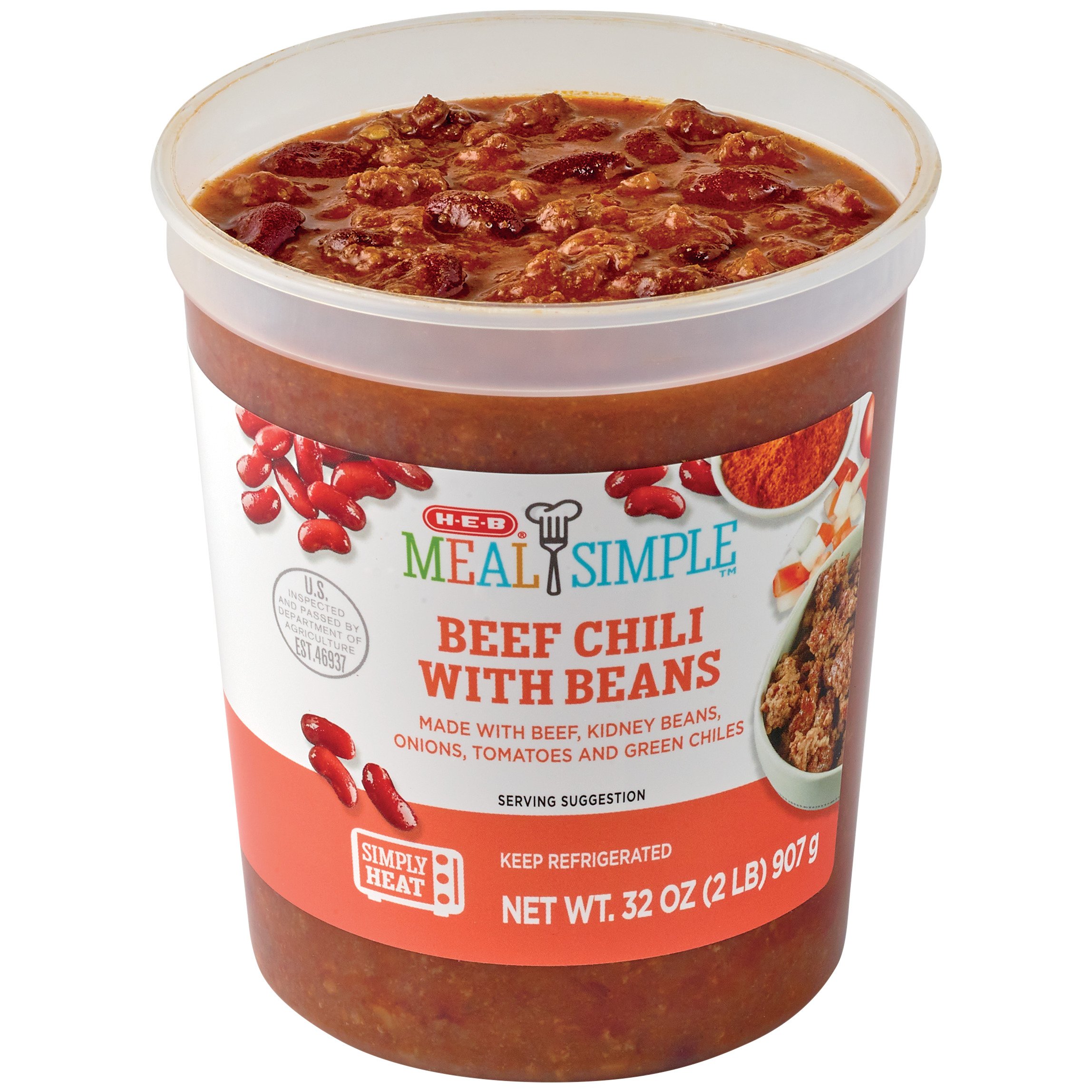 Meal Simple by HEB Beef Chili with Beans Family Size Shop Ready