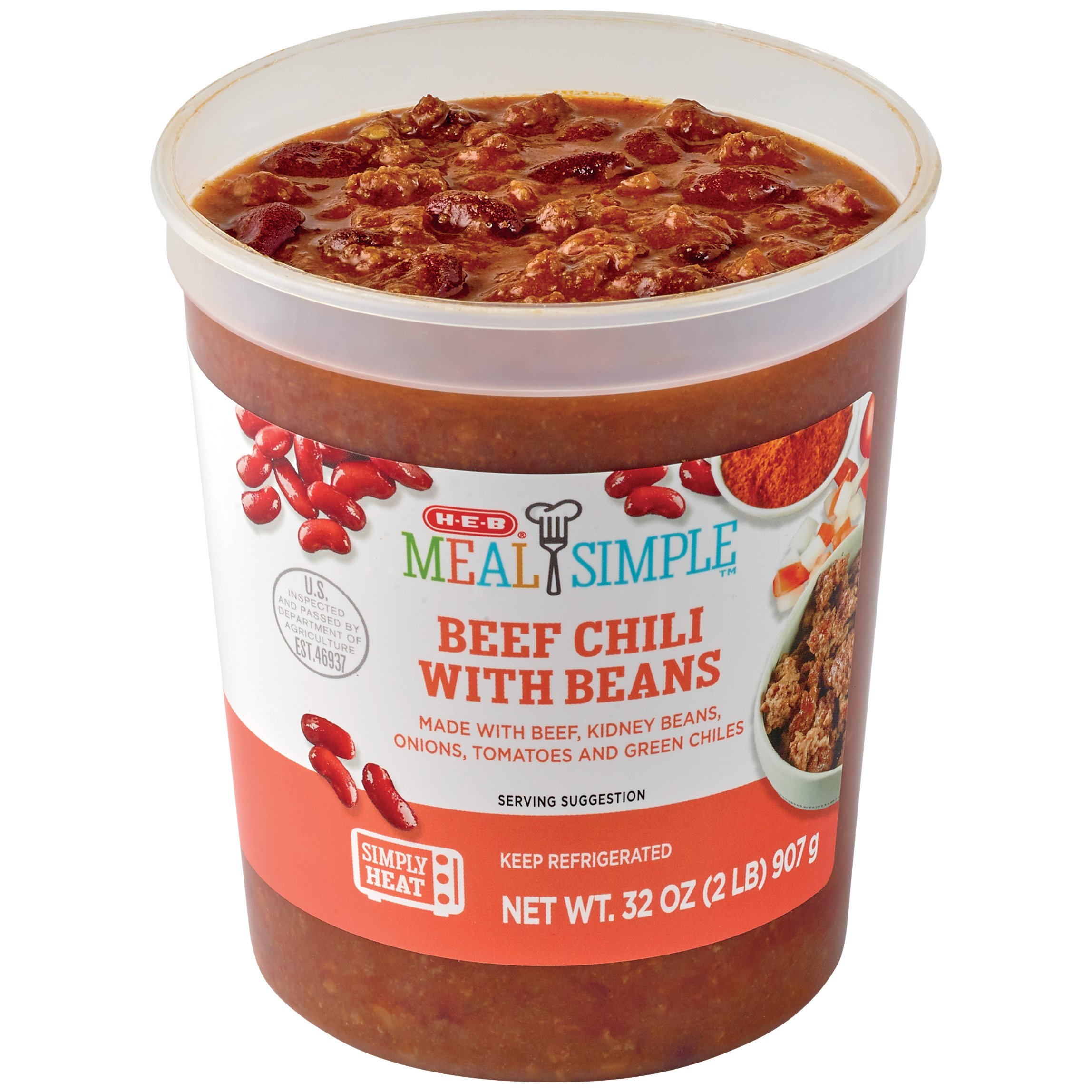 Meal Simple By H-E-B Beef Chili With Beans - Family Size - Shop Soup At ...