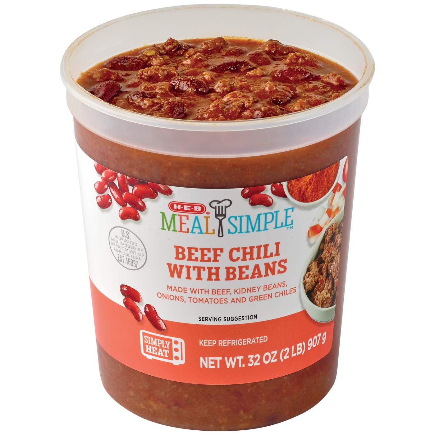 Meal Simple by H-E-B Beef Chili with Beans - Family Size; image 1 of 2