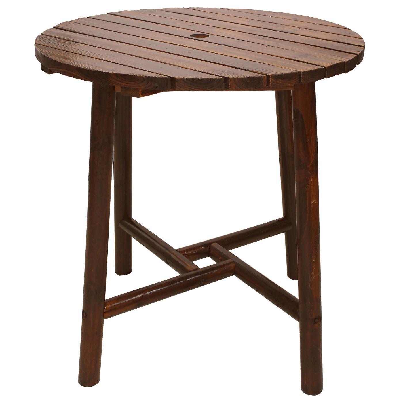 Leigh Country Char-Log Slatted Round Bar Height Table; image 1 of 3