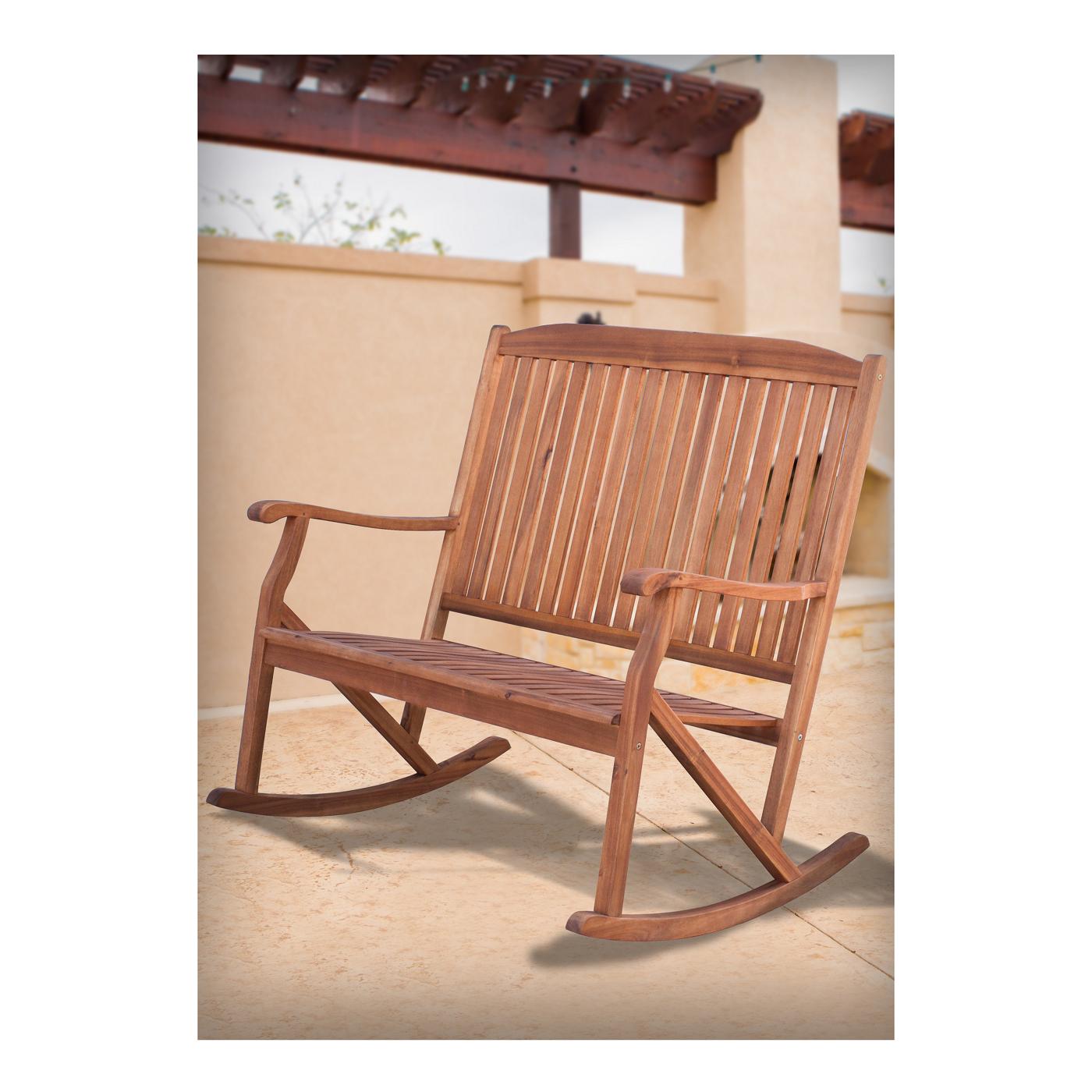 Leigh Country Sequoia Natural Rocker Bench Shop Chairs & Seating at HEB