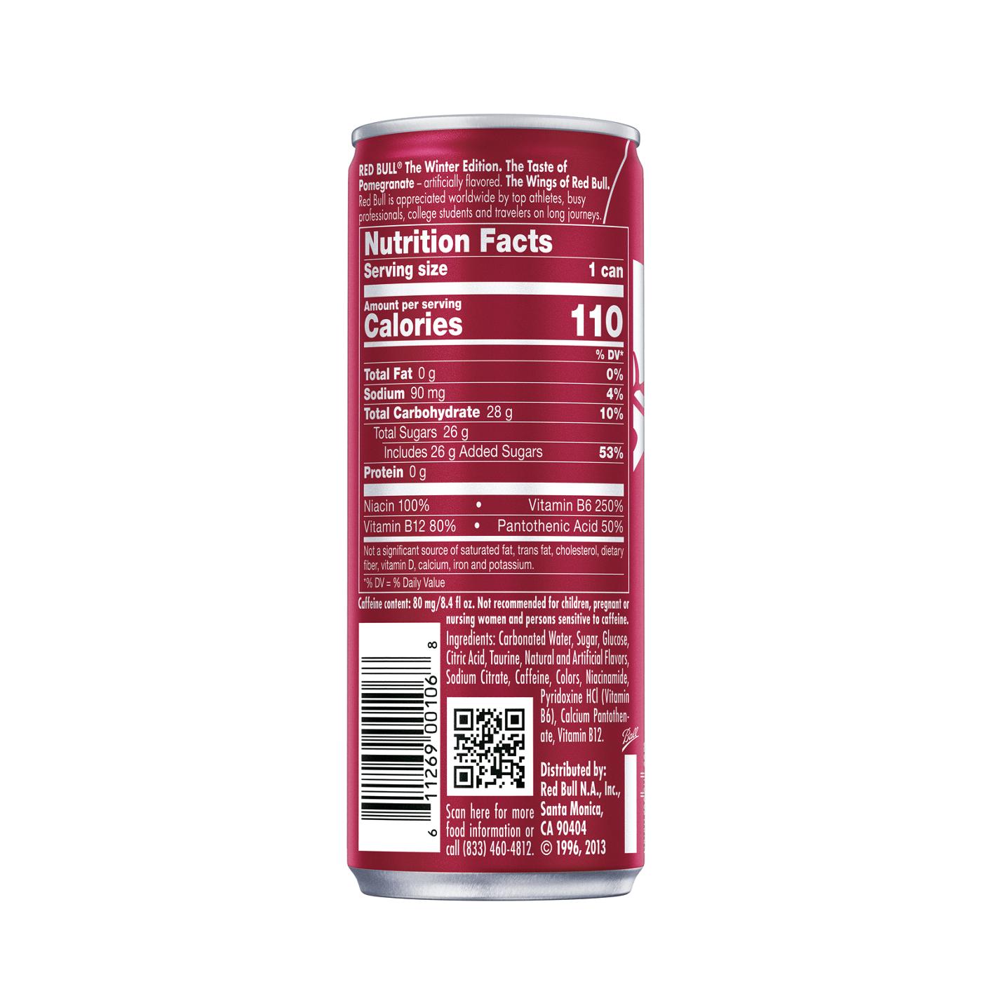 Red Bull The Winter Edition Pomegranate Energy Drink  8.4 oz Cans; image 2 of 3