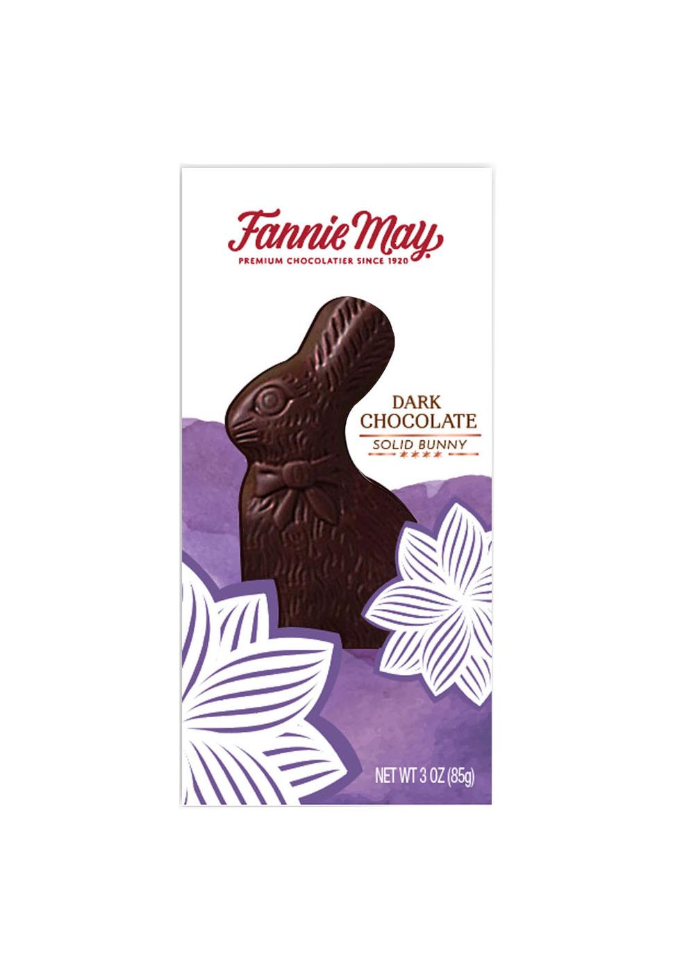 Fannie May Solid Dark Chocolate Bunny Easter Candy; image 1 of 2