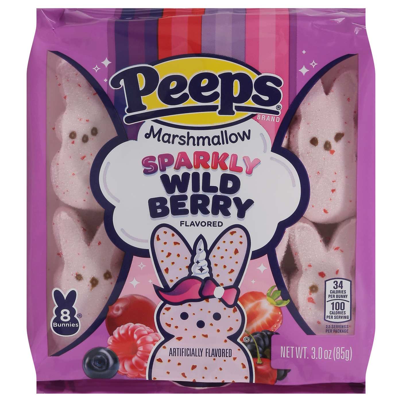 Peeps Sparkly Wildberry Marshmallow Easter Bunnies; image 1 of 2