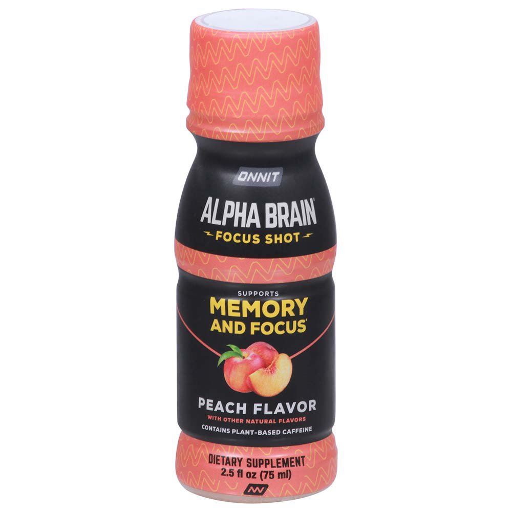 Onnit Alpha Brain Focus Shot - Peach, 2.5 oz